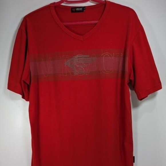 Versace Other - Versace Medusa Head Vibrant Red short sleeve logo shirt size Large